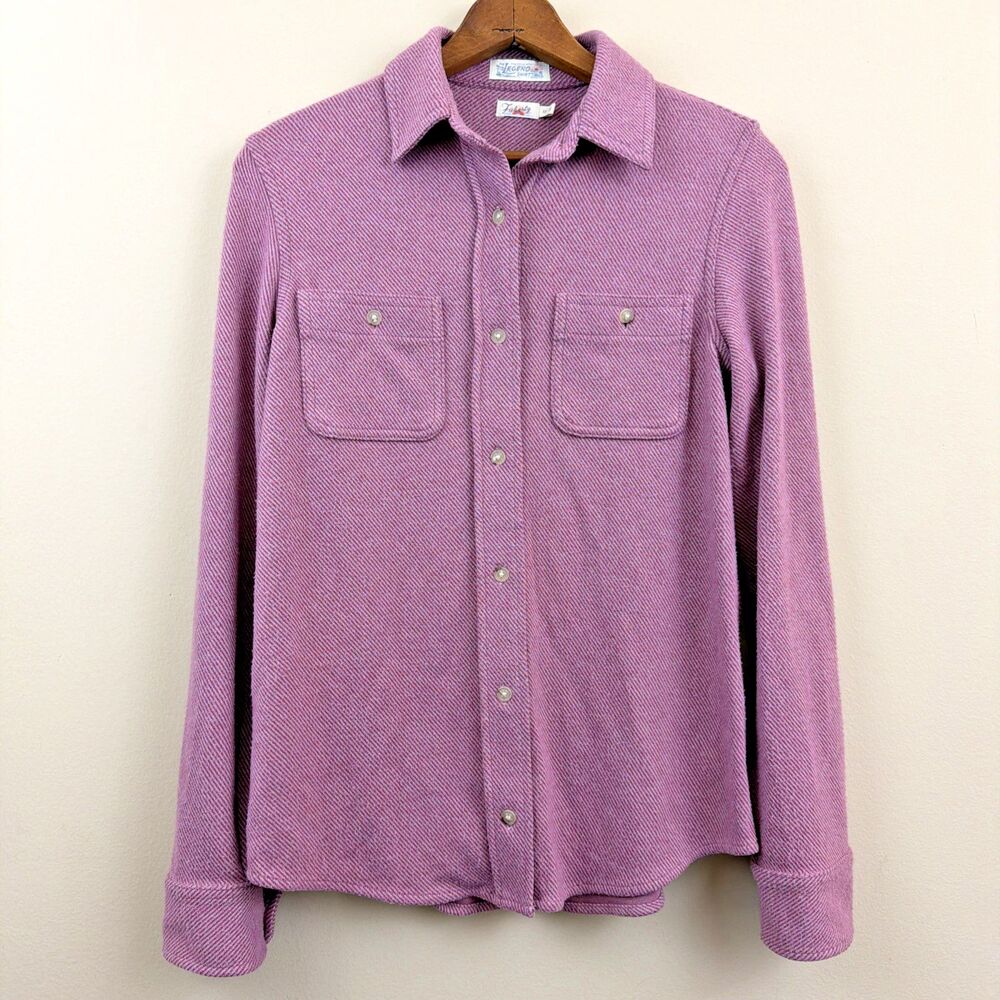 Faherty Legend Sweater Shirt Men XS Solid Sandstone Red Twill Double Pocket Soft
